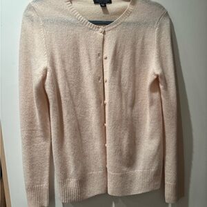 Saks Fifth Avenue Soft Cream Pink Cashmere Cardigan